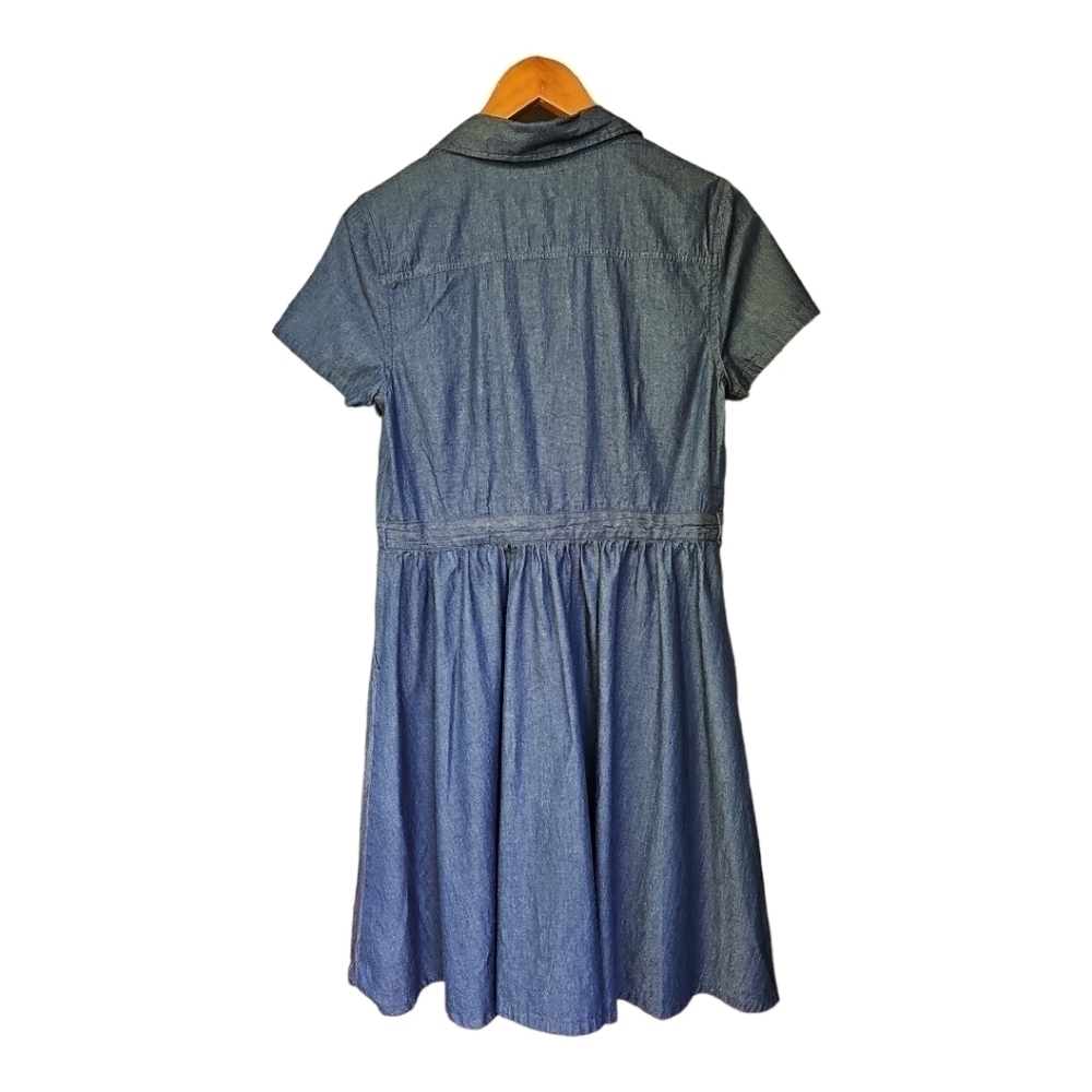 VINTAGE 90s Clues Collection Dark Wash Denim Dress  Size 8 - Picture 7 of 7